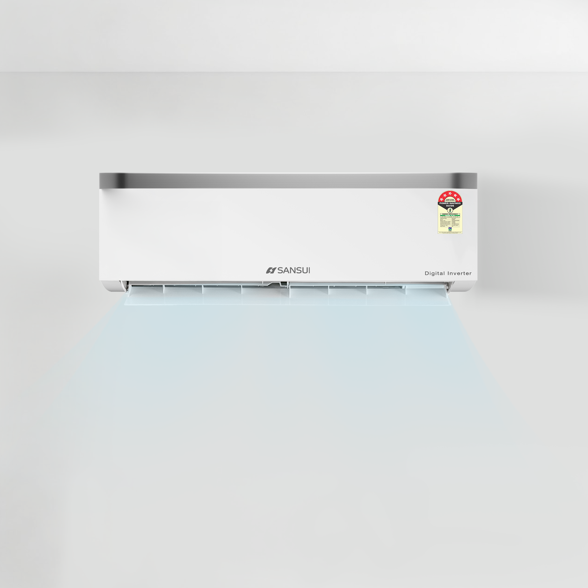 Sansui 1.5 Ton 5 Star Split Inverter AC with Zen Cool, 5-In-1 Convertible Mode, 4-Way Swing, 100% Copper Tubing & Blue Fin (JSP185SICG)