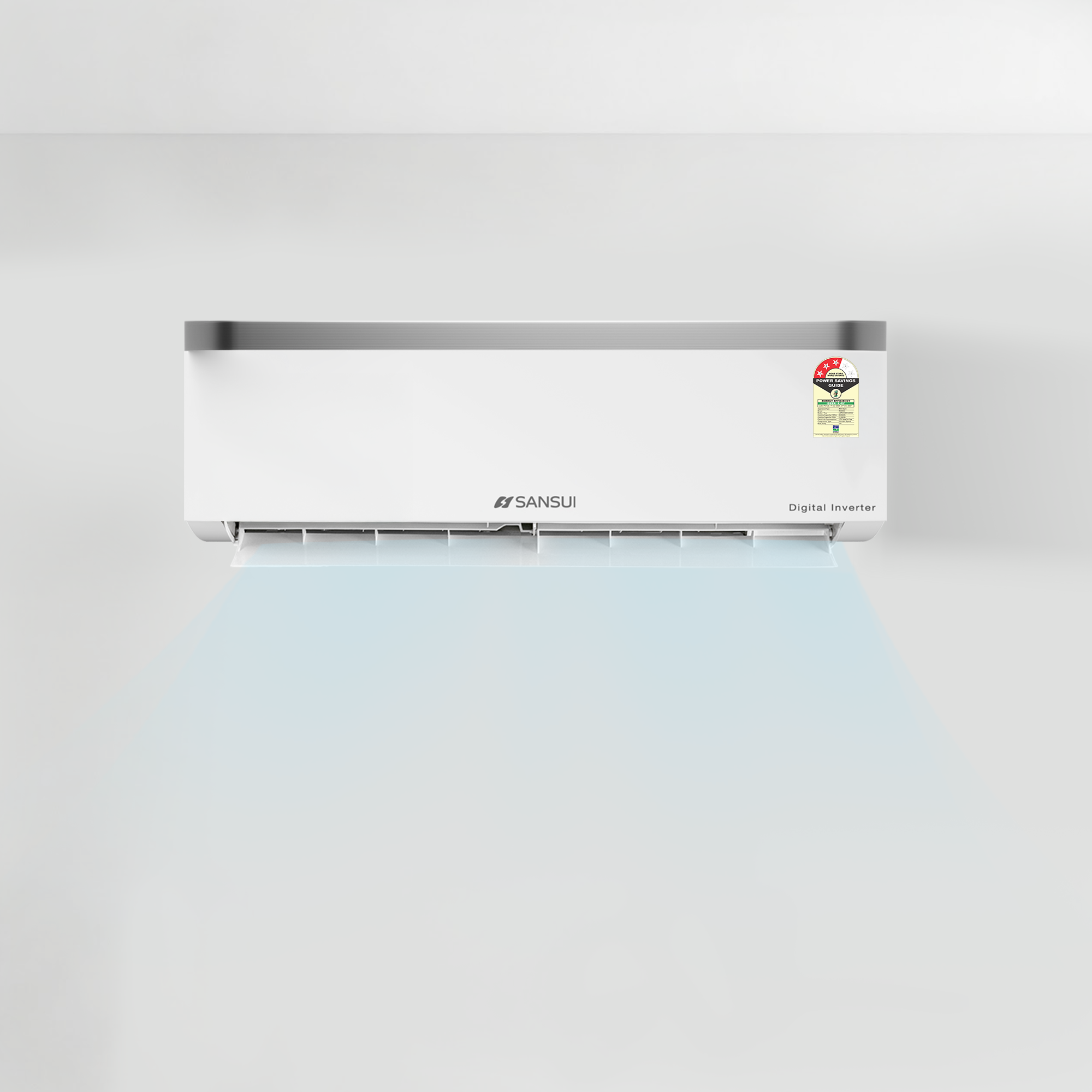 Sansui 2 Ton 3 Star Split Inverter AC with Zen Cool, 5-In-1 Convertible Mode, 4-Way Swing, 100% Copper Tubing & Blue Fin (JSP243SICG)