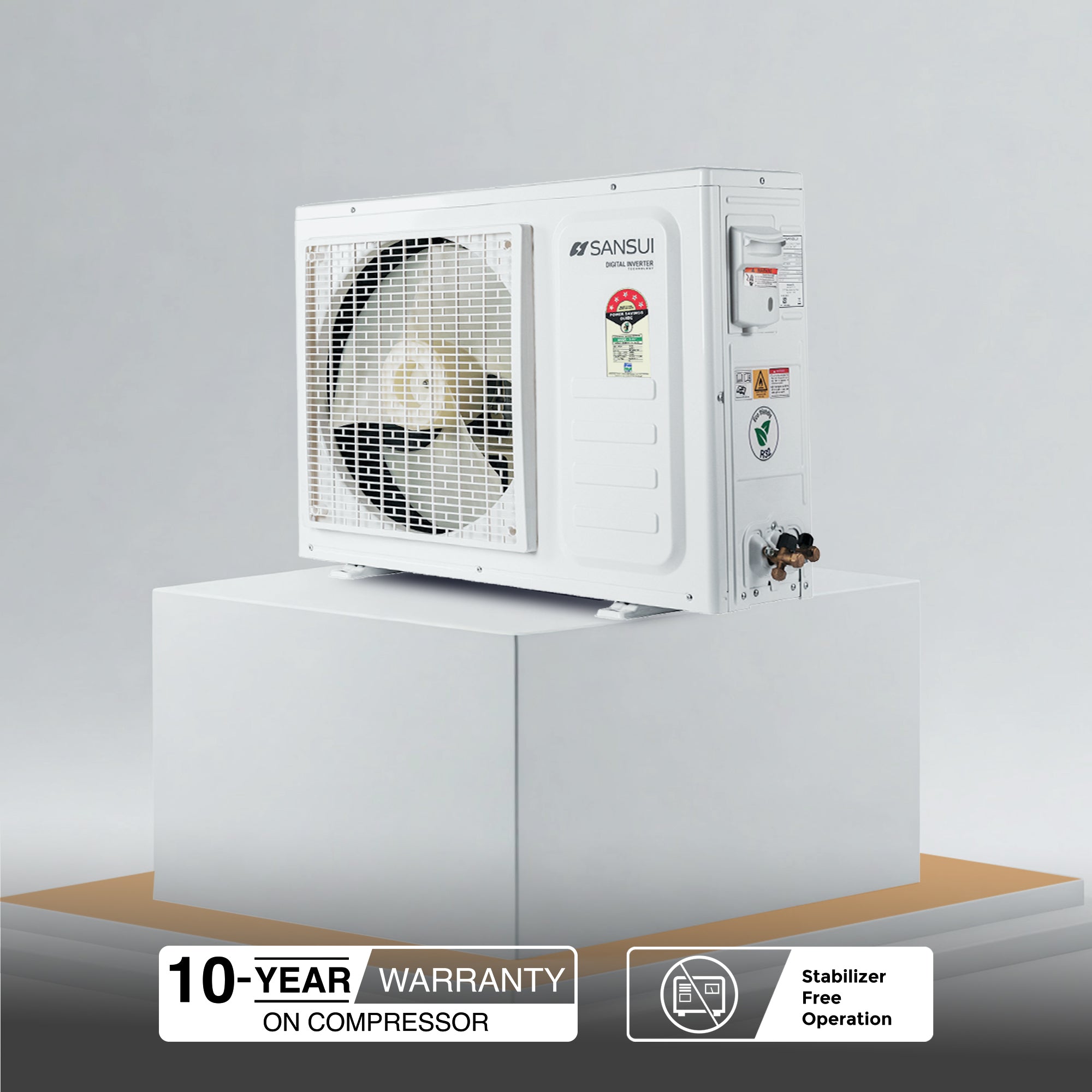 Sansui 1.5 Ton 5 Star Split Inverter AC with Zen Cool, 5-In-1 Convertible Mode, 4-Way Swing, 100% Copper Tubing & Blue Fin