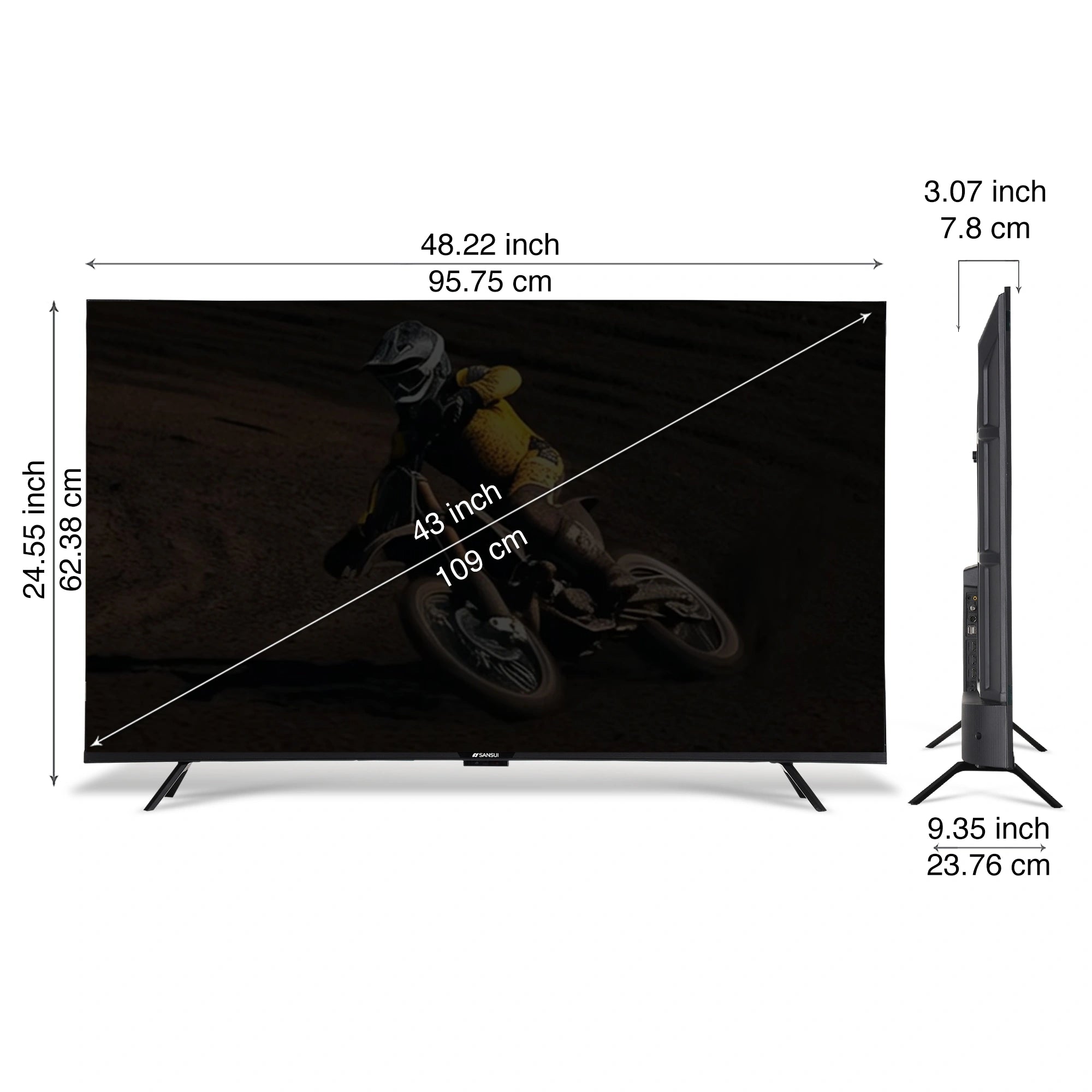 Sansui 109 cm (43) Google TV Ultra (4K), HDR10+, HSR 120 Hz with Dolby Audio & 30W Box Speaker