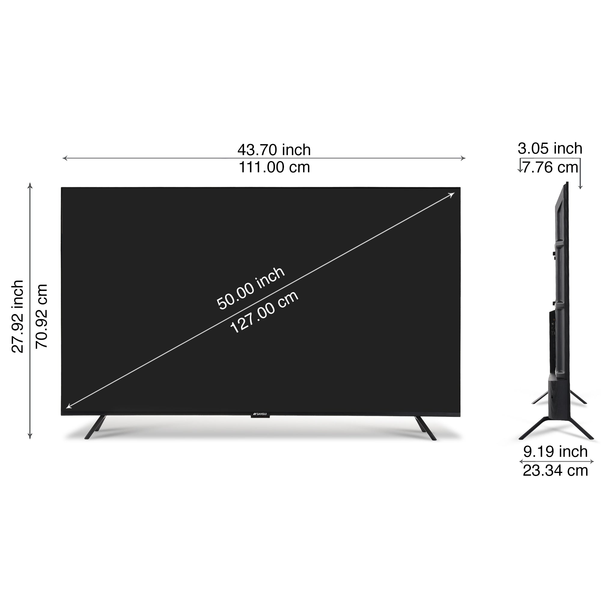 Sansui 127cm (50) UHD Google TV with HDR10, Dolby Audio, Surround Sound, Google Assistant & FloLED (JSW50UG23)