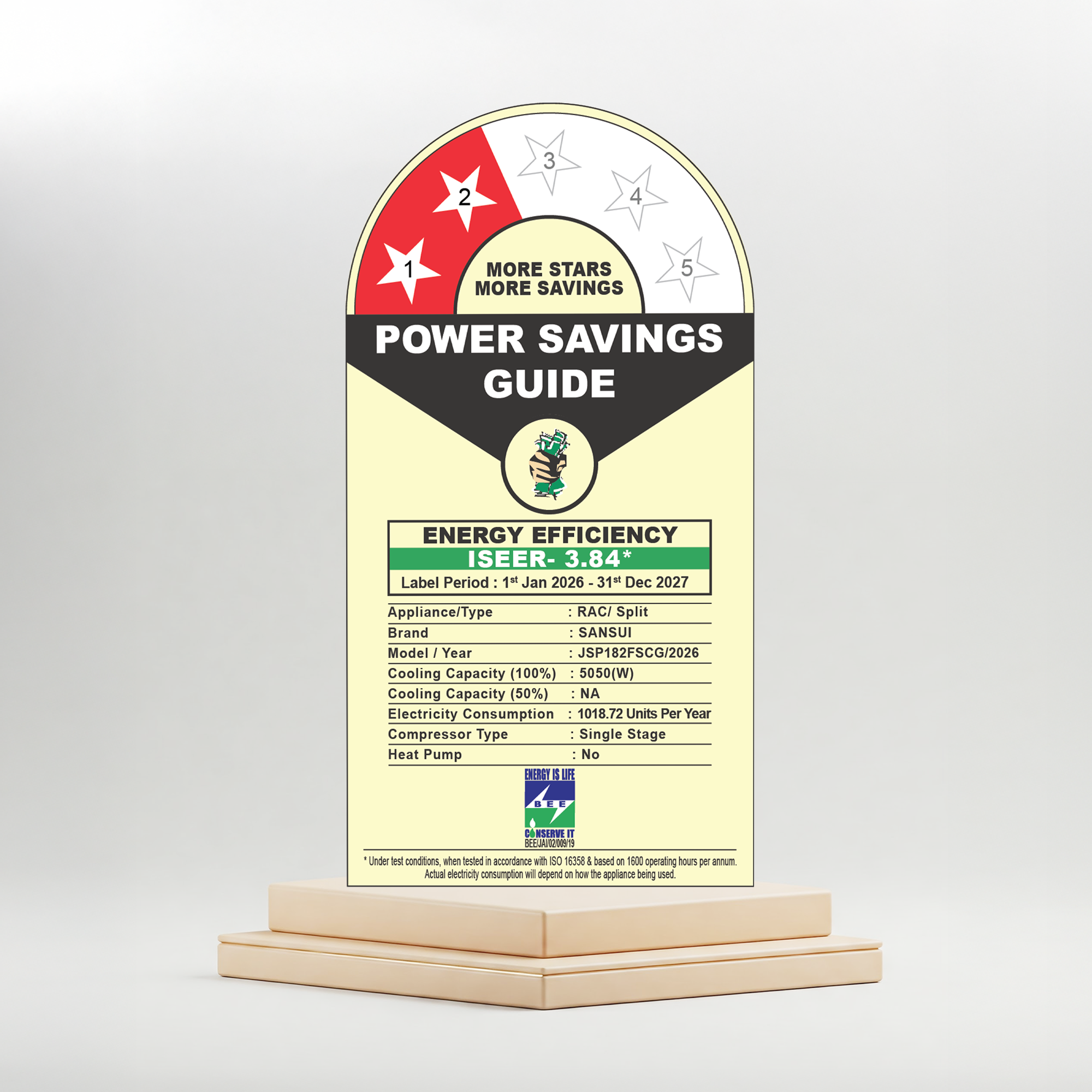 Sansui 1.5 Ton 2 Star Fixed Speed Split AC with Zen Cool, 4-Way Swing, 100% Copper Tubing & Blue Fin (JSP182FSCG)