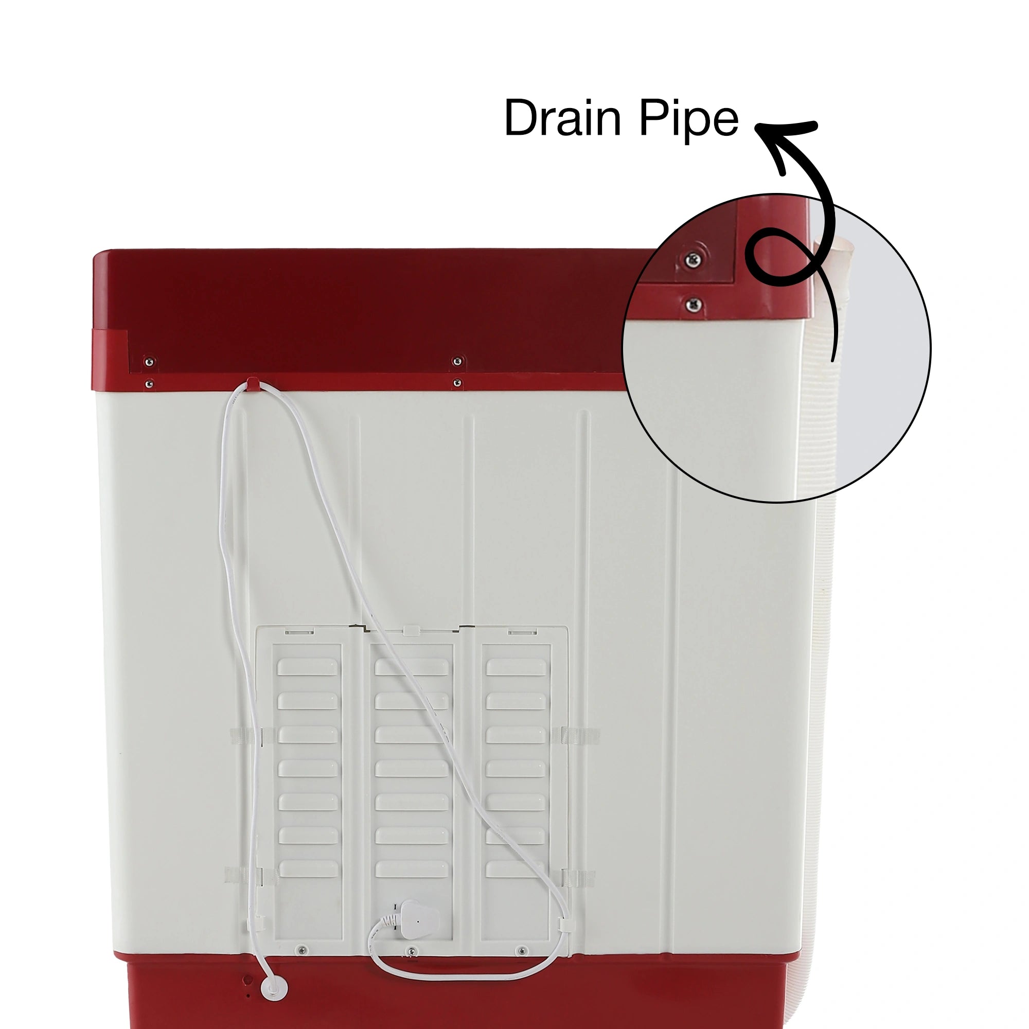 Sansui 9 kg 5 Star with Rust-Free Fiber top, Air Dry and Dynamic Pulsator Semi Automatic Top Load Washing Machine Red (JSC90S-BFR)