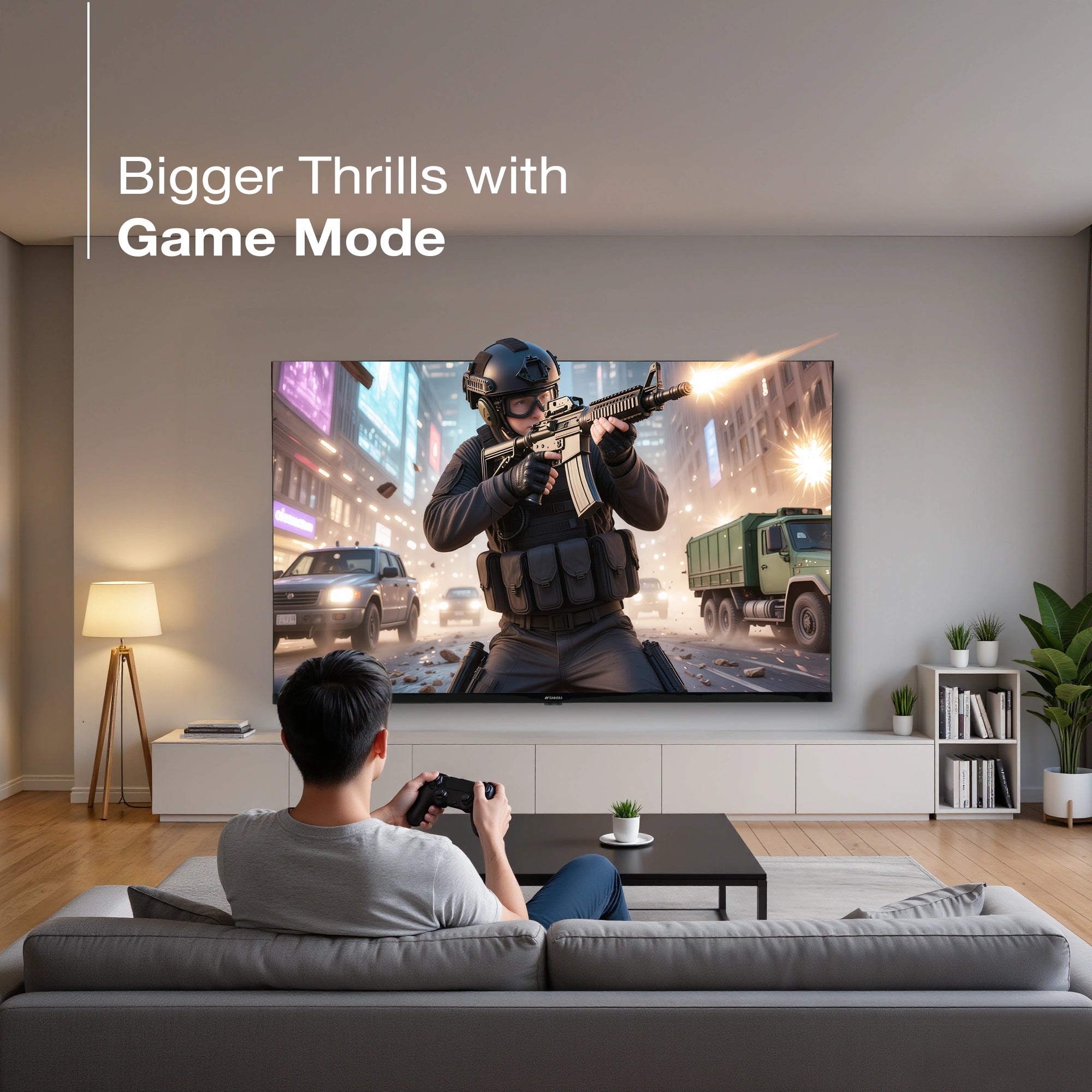 Sansui 109 cm (43) Full HD QLED Smart Google TV with HDR10, Dolby Audio, Bezel-Less Design, Built-in Chromecast & FloLED Panel (JSW43FHG5Q)