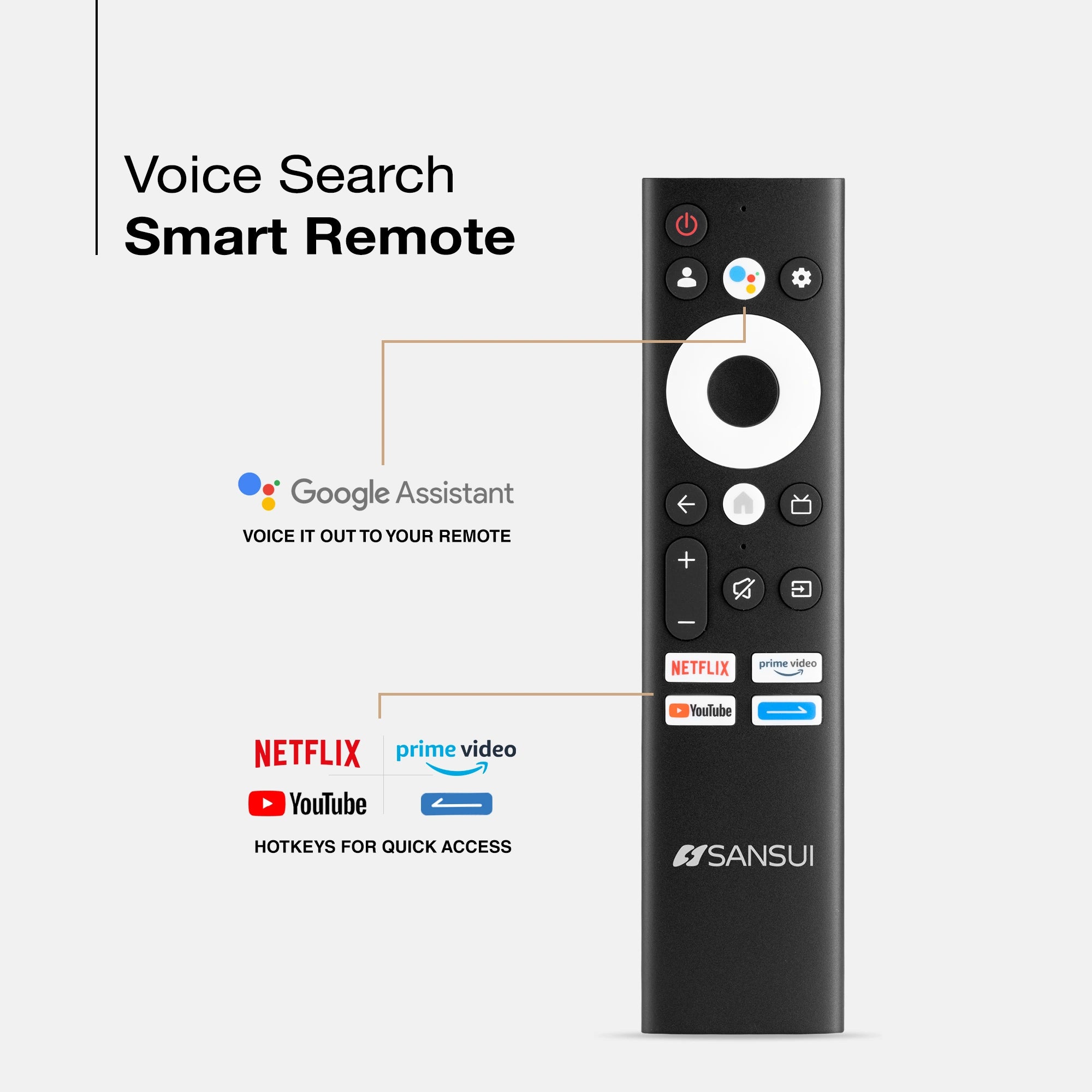 Sansui 109cm (43) Google TV with Full HD, HLG Display, Dolby Audio, Surround Sound, Box Speaker, HDR10 & Google Assistant