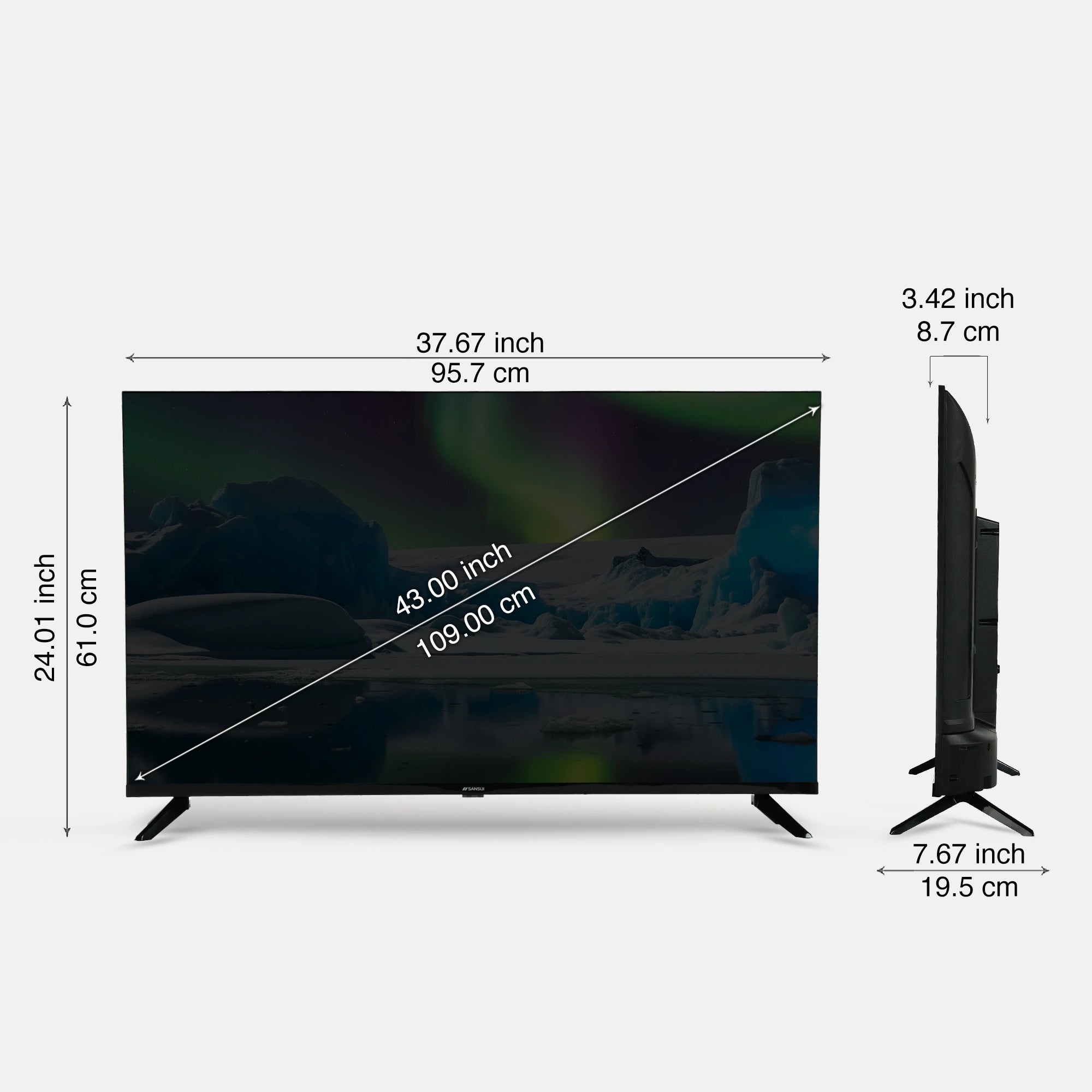 Sansui 109cm (43) Google TV with Full HD, HLG Display, Dolby Audio, Surround Sound, Box Speaker, HDR10 & Google Assistant
