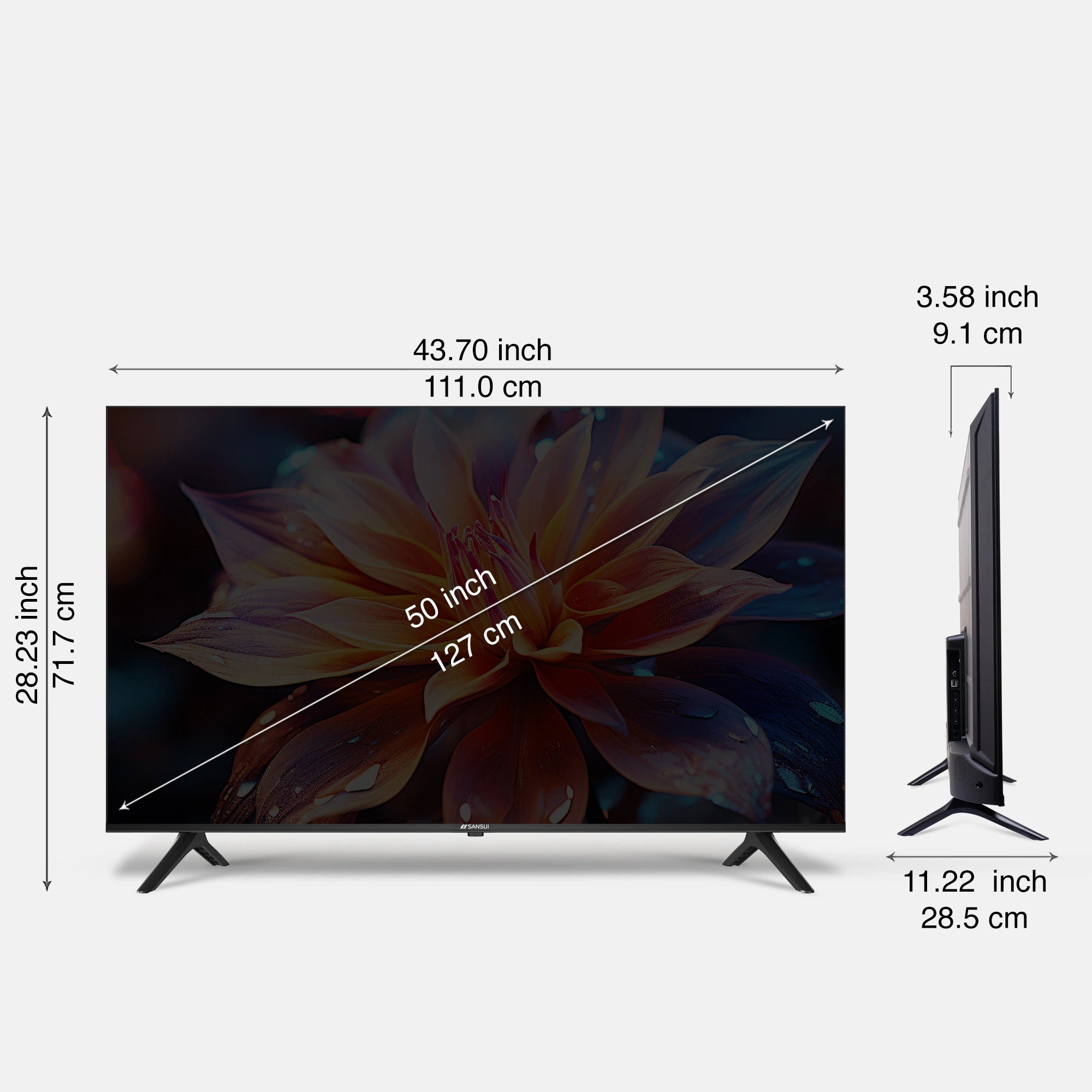 Sansui 127cm (50) UHD Google TV with HDR10, Dolby Audio, Surround Sound, Google Assistant & Zen Panel