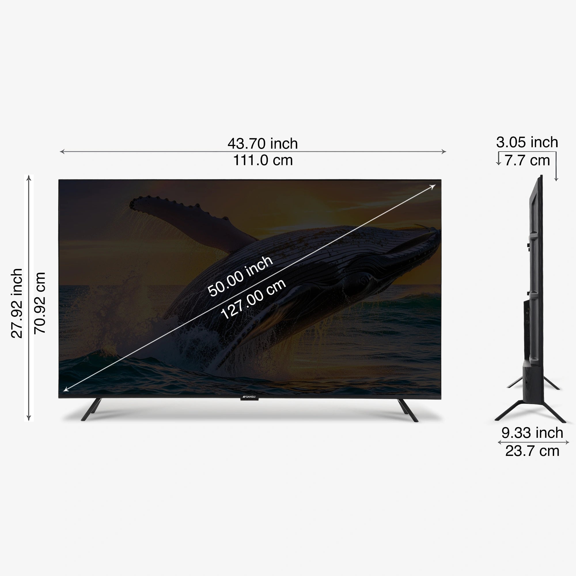Sansui 127 cm (50) Google TV QLED (4K), HDR10+, HSR 120 Hz with Dolby Vision, Dolby Atmos & 30W Box Speaker