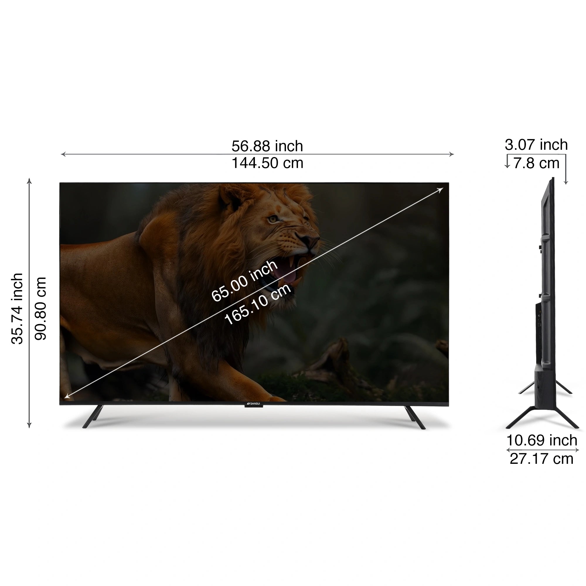 Sansui 165 cm (65) Google TV QLED (4K), HDR10+, HSR 120 Hz with Dolby Vision, Dolby Atmos & 30W Box Speaker