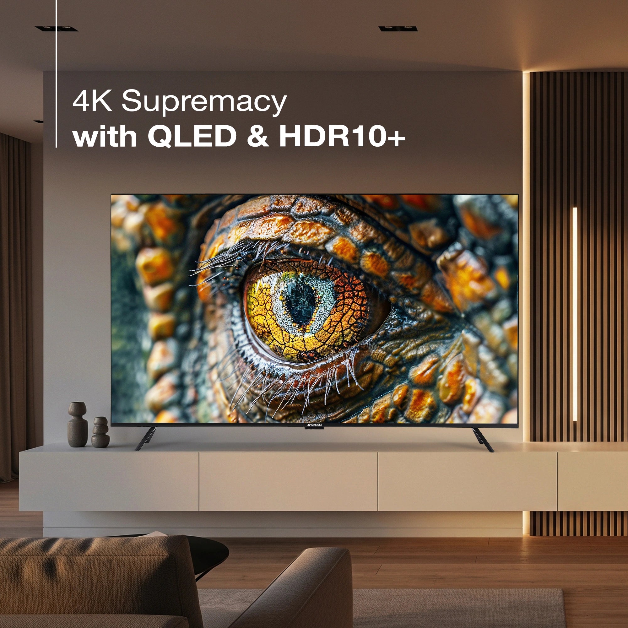Sansui 165 cm (65) Google TV QLED (4K), HDR10+, HSR 120 Hz with Dolby Vision, Dolby Atmos & 30W Box Speaker