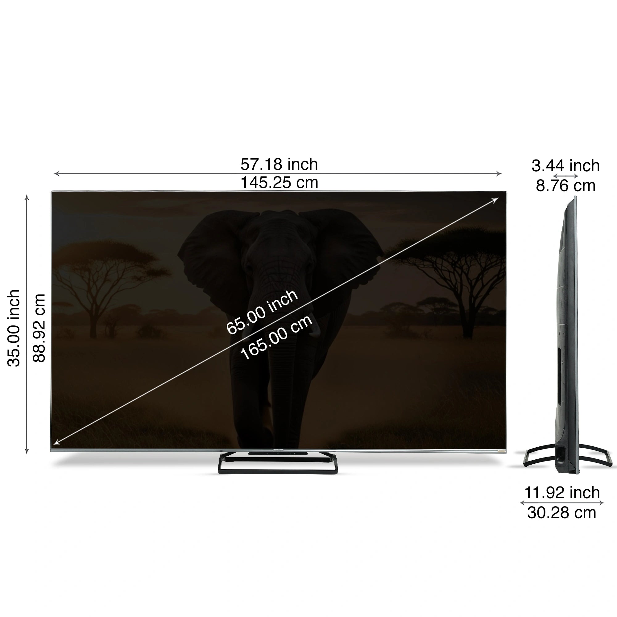 Sansui 165 cm (65) Google TV Mini LED (4K), HDR10+ with Dolby Vision, Dolby Atmos & 85W Speaker System with Subwoofer and Tweeters