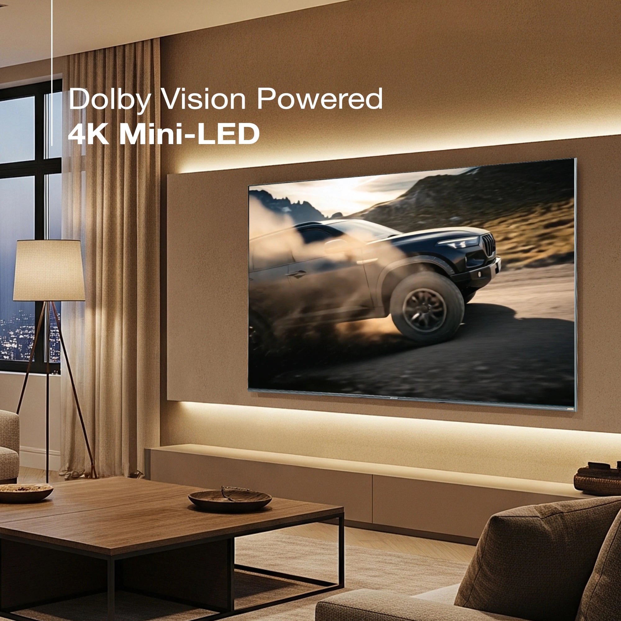 Sansui 165 cm (65) Google TV Mini LED (4K), HDR10+ with Dolby Vision, Dolby Atmos & 85W Speaker System with Subwoofer and Tweeters