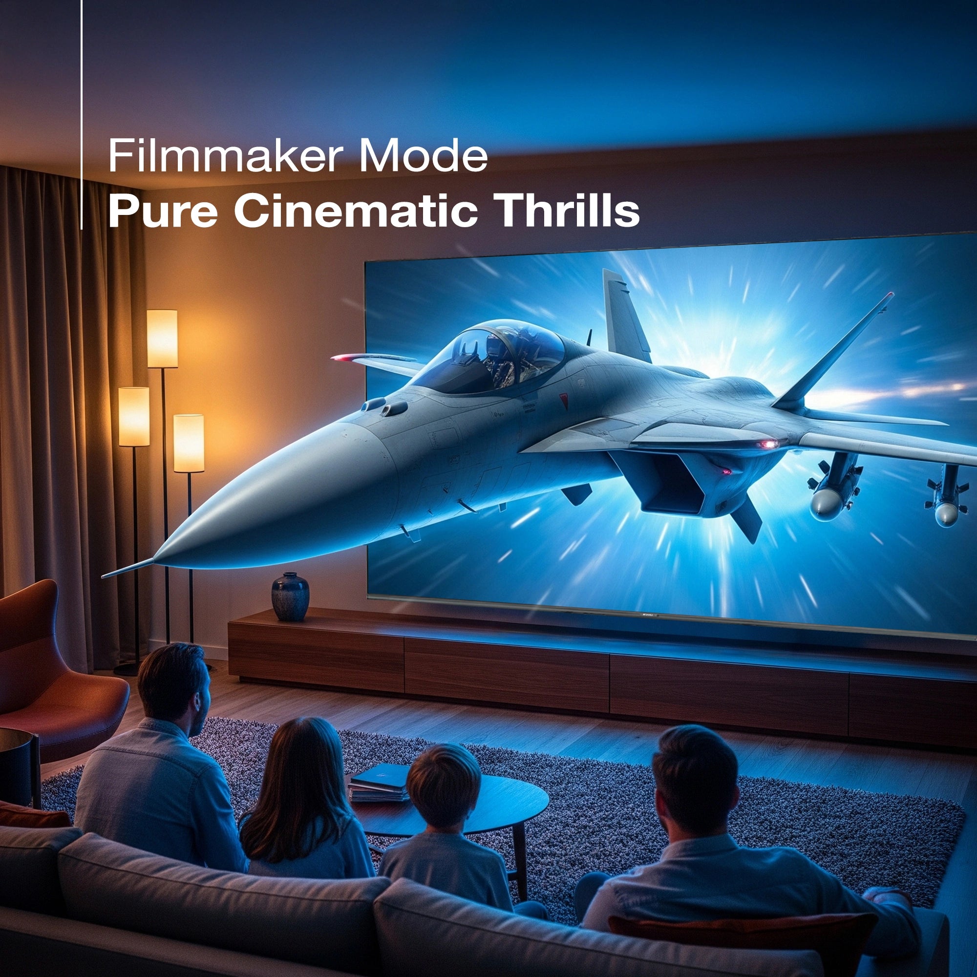 Sansui 165 cm (65) Google TV Mini LED (4K), HDR10+ with Dolby Vision, Dolby Atmos & 85W Speaker System with Subwoofer and Tweeters