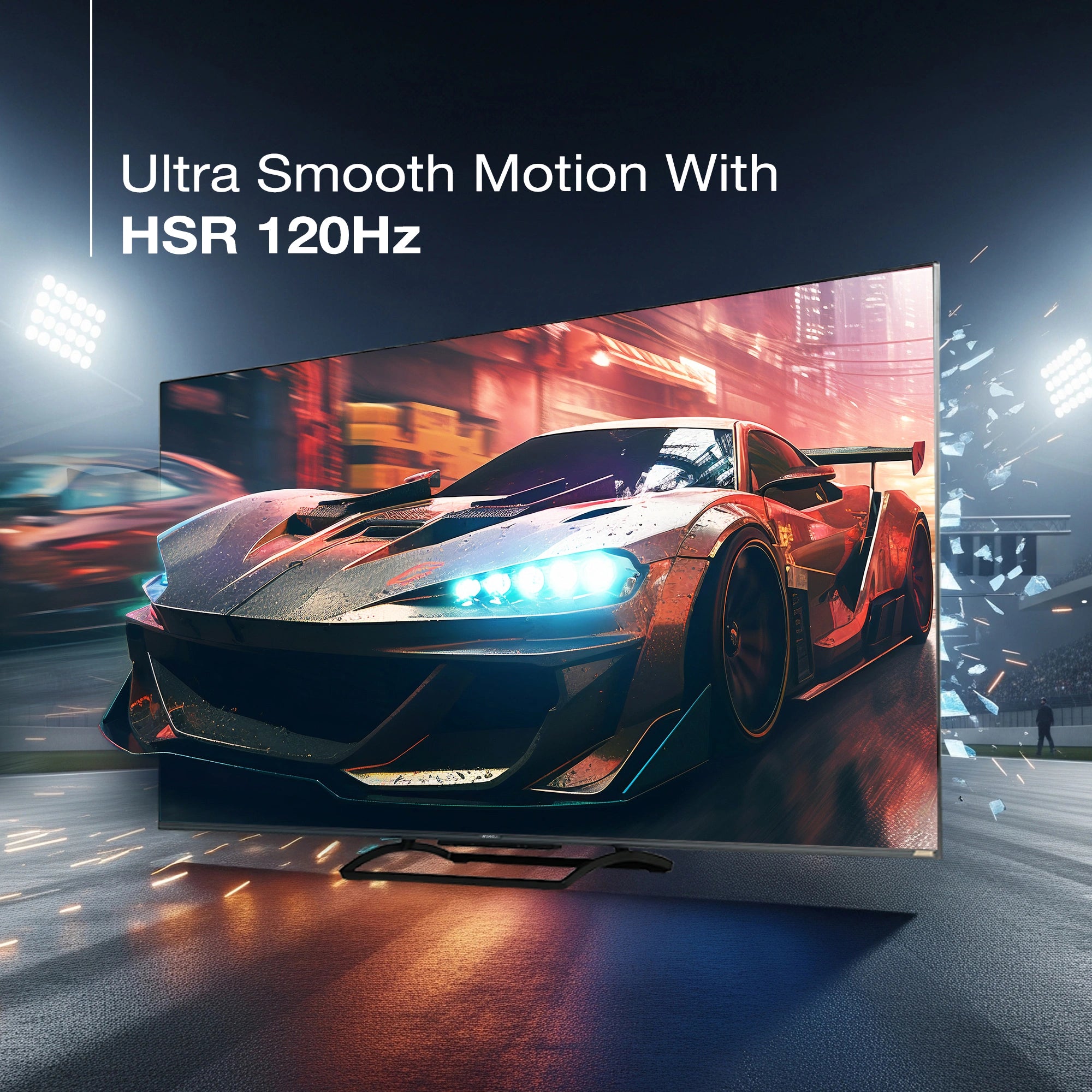 Sansui 165 cm (65) Google TV Mini LED (4K), HDR10+ with Dolby Vision, Dolby Atmos & 85W Speaker System with Subwoofer and Tweeters