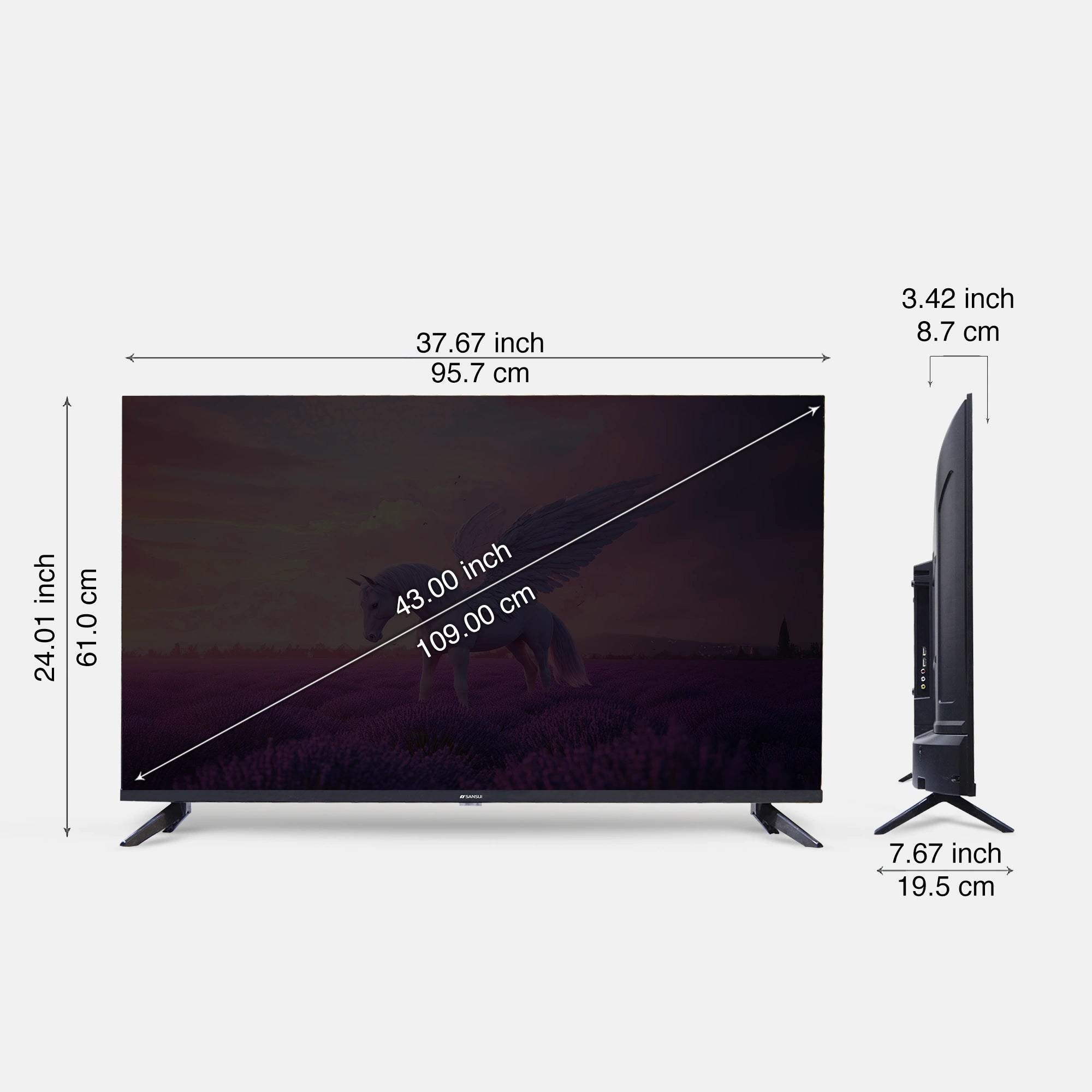 Sansui 109cm (43) Full HD Coolita TV with Dolby Audio, Surround Sound, Bezel-less Design & A+ Panel