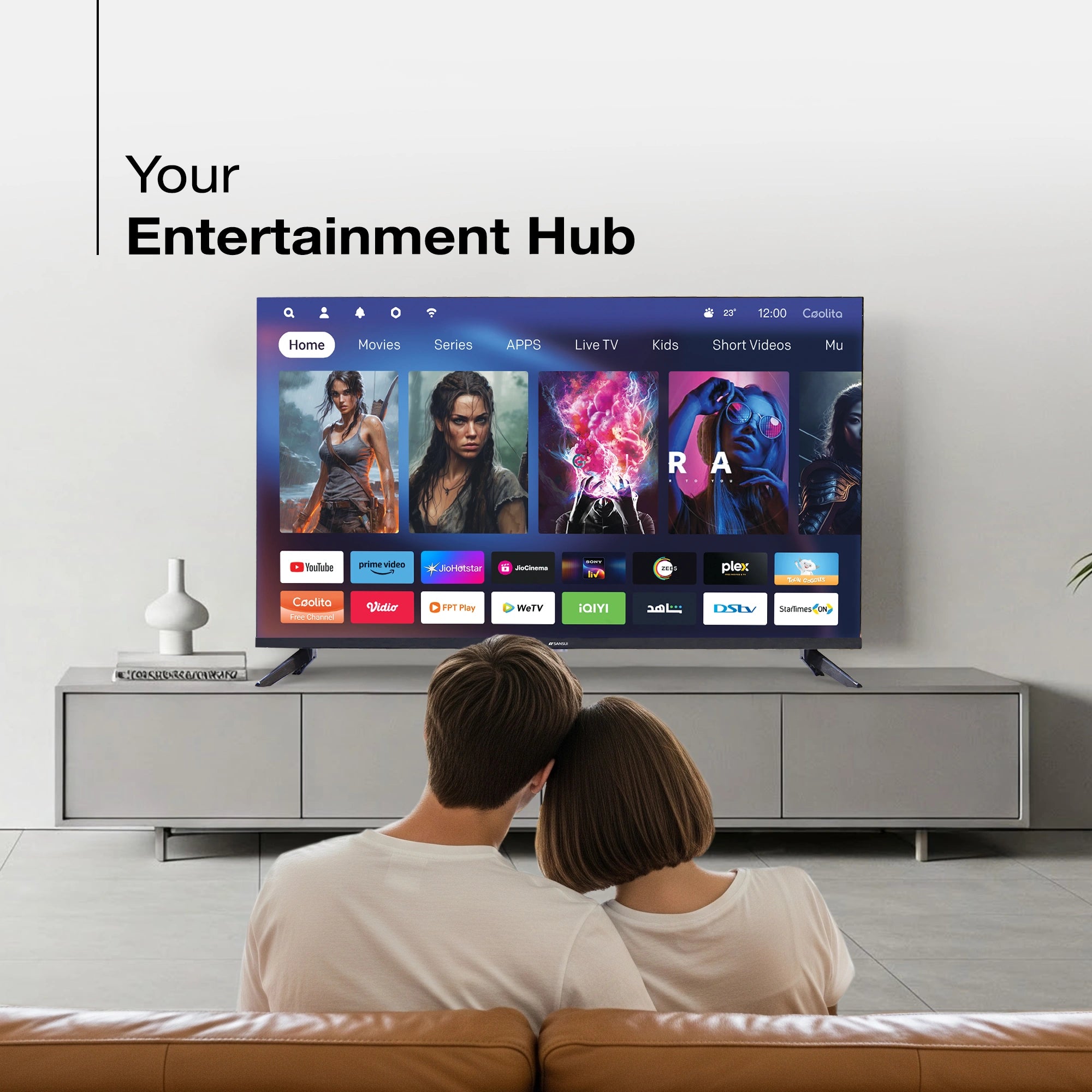 Sansui 109cm (43) Full HD Coolita TV with Dolby Audio, Surround Sound, Bezel-less Design & A+ Panel