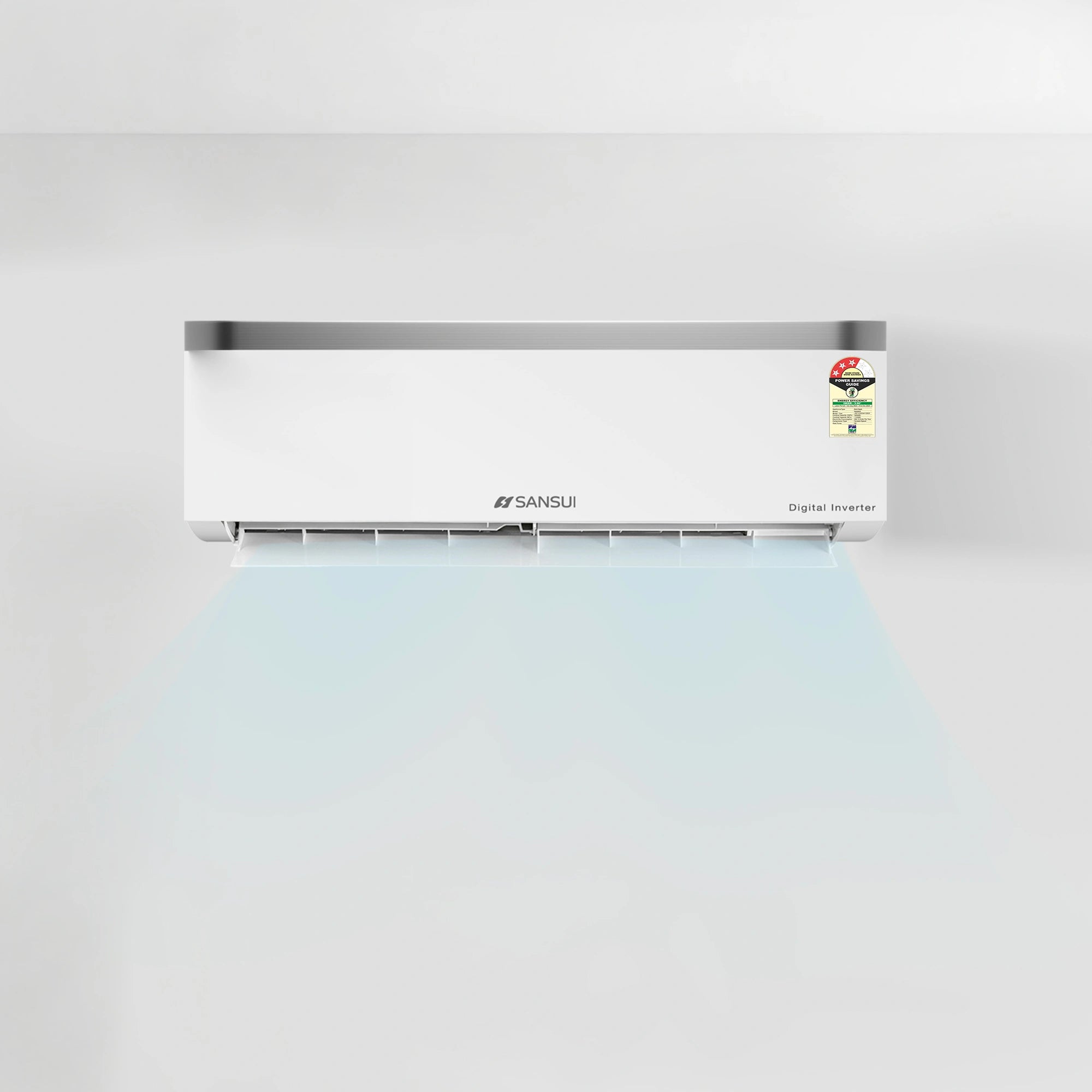 Sansui 1 Ton 3 Star Split Inverter AC with 100% Copper Tubing, Zen Cool Technology, 5-In-1 Convertible Mode, 4-Way Swing & Blue Fin