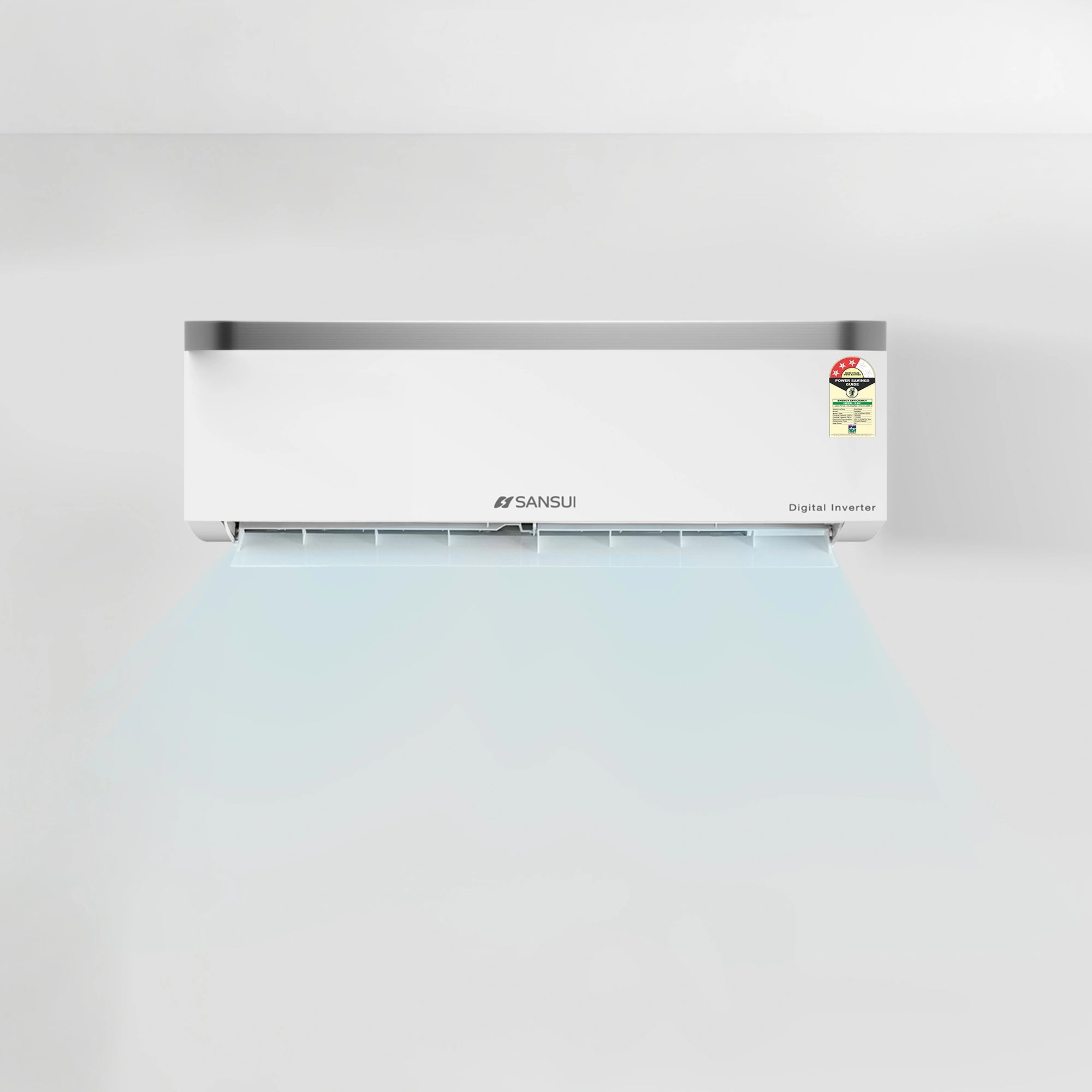 Sansui 1.4 Ton 3 Star Split Inverter AC with 100% Copper Tubing, Zen Cool Technology, 5-In-1 Convertible Mode, 4-Way Swing & Blue Fin
