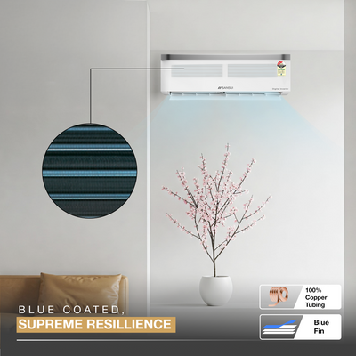 Sansui 1.4 Ton 3 Star Split Inverter AC with 100% Copper Tubing, Zen Cool Technology, 5-In-1 Convertible Mode, 4-Way Swing & Blue Fin (JSP173SICG)