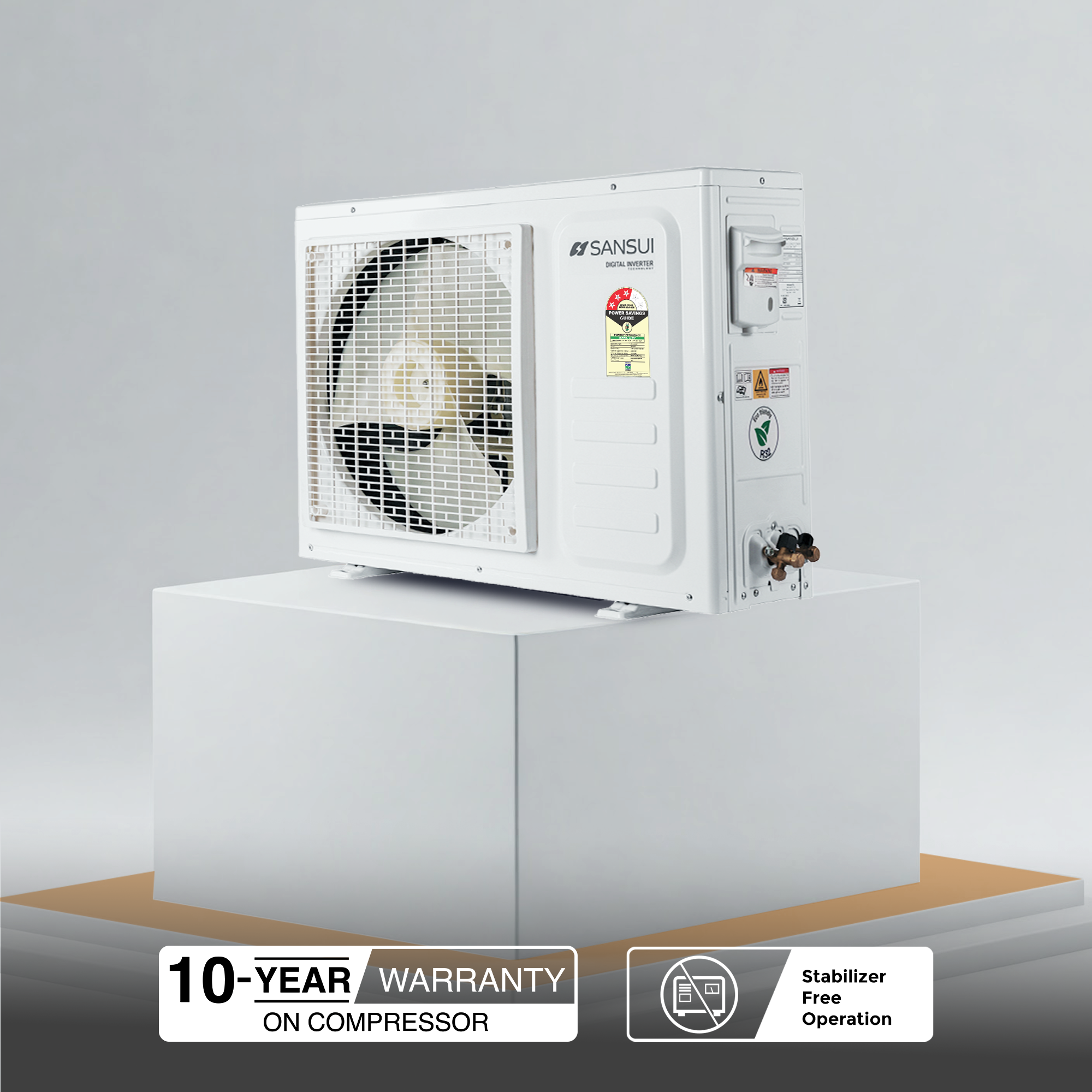 Sansui 1 Ton 3 Star Split Inverter AC with 100% Copper Tubing, Zen Cool Technology, 5-In-1 Convertible Mode, 4-Way Swing & Blue Fin (JSP123SICG)