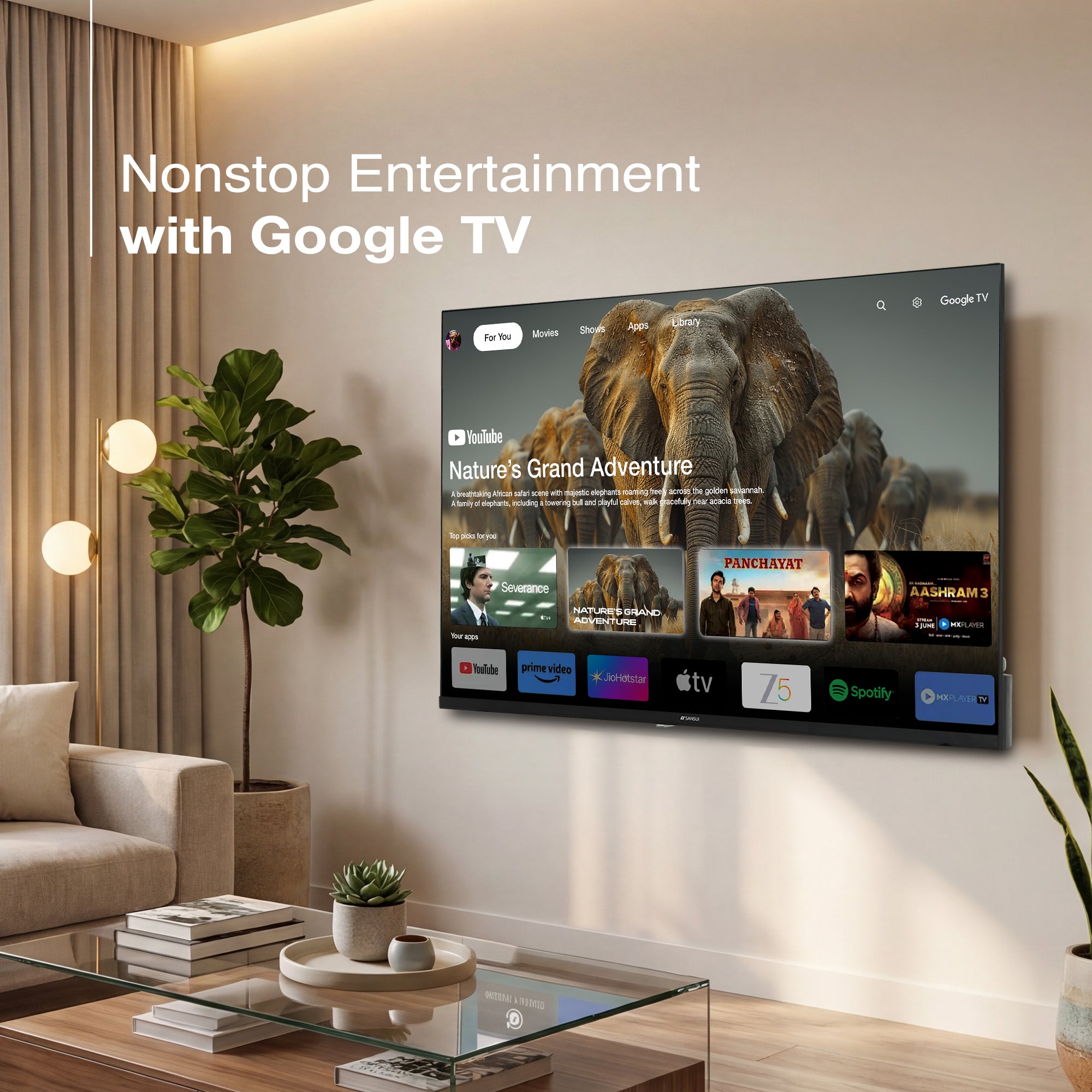 Sansui 102cm (40) Full HD Google TV with HDR10, Dolby Audio, Surround Sound, Google Assistant & FloLED  (JSW40FHG5)