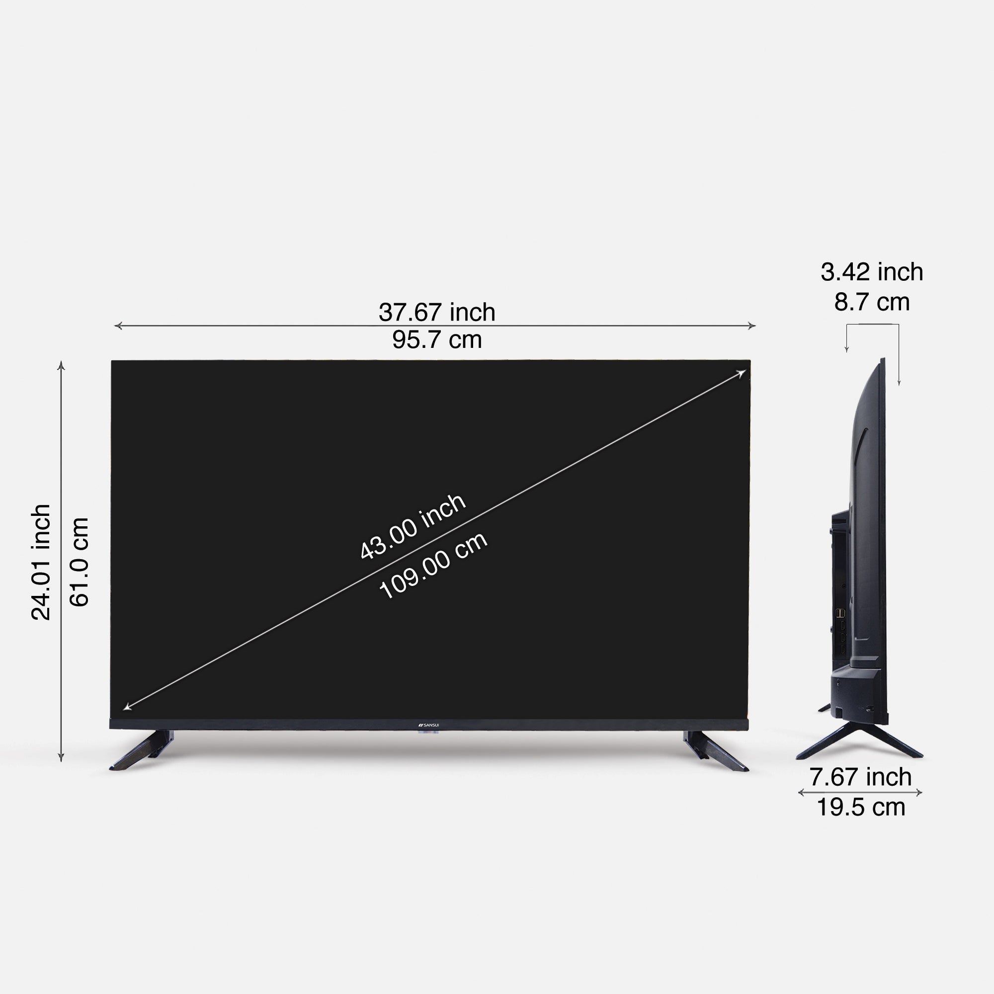 Sansui 109cm (43) Full HD Coolita TV with Dolby Audio, Surround Sound, Bezel-less Design & A+ Panel (JSWD43CSFHD)