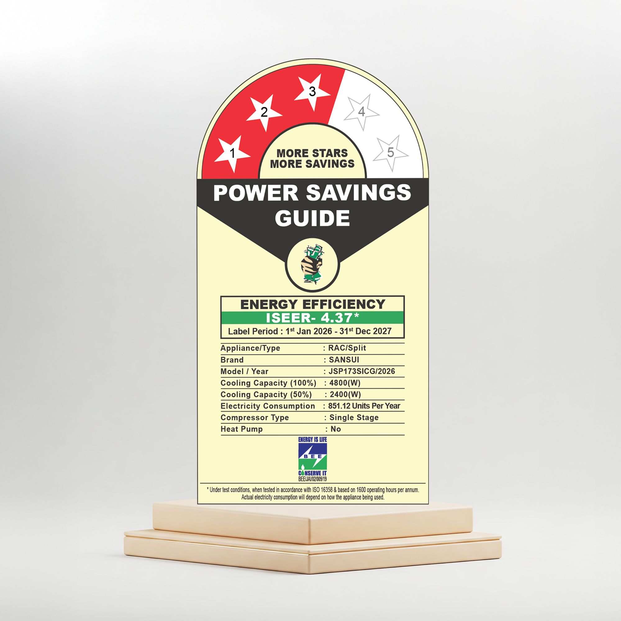 Sansui 1.4 Ton 3 Star Split Inverter AC with 100% Copper Tubing, Zen Cool Technology, 5-In-1 Convertible Mode, 4-Way Swing & Blue Fin (JSP173SICG)