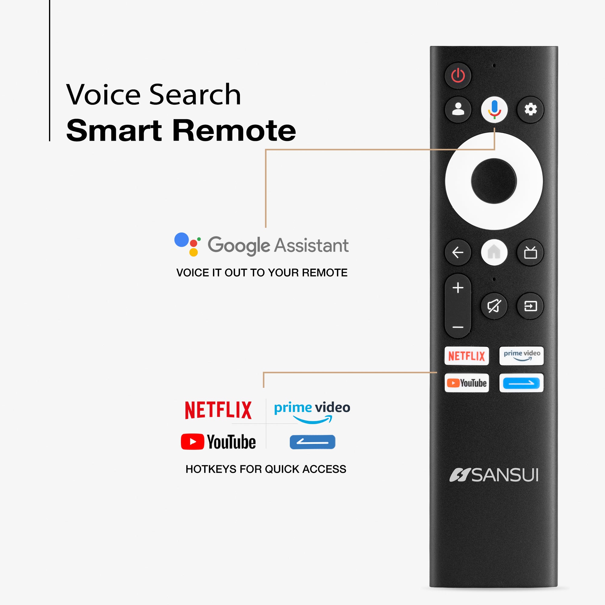 Sansui 127cm (50) UHD Google TV with HDR10, Dolby Audio, Surround Sound, Google Assistant & FloLED (JSW50UG23)
