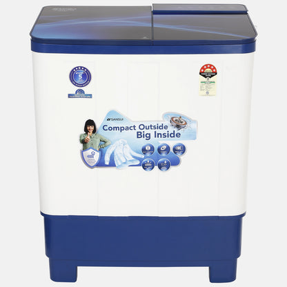 Sansui 10 kg 5 Star with Premium Full Glass Lid, Power Dry, Soft Close, Dynamic Pulsator Semi-Automatic Top Load Washing Machine (JSC100S-PFGB)