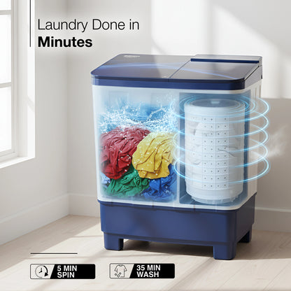 Sansui 10 kg 5 Star with Premium Full Glass Lid, Power Dry, Soft Close, Dynamic Pulsator Semi-Automatic Top Load Washing Machine (JSC100S-PFGB)