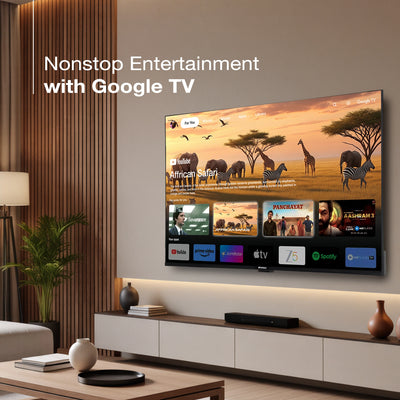 Sansui 109 cm (43) Google TV Ultra (4K), HDR10+, HSR 120 Hz with Dolby Audio & 30W Box Speaker (JSW43UG23)