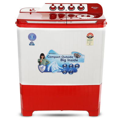 Sansui 10 kg 5 Star with Durable Fiber Top, Air Dry, Waterfall and Dynamic Pulsator Semi-Automatic Top Load Washing Machine (JSC100S-PFR)