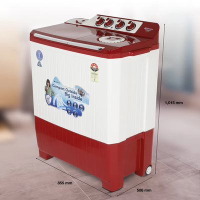 Sansui 10 kg 5 Star with Durable Fiber Top, Air Dry, Waterfall and Dynamic Pulsator Semi-Automatic Top Load Washing Machine (JSC100S-PFR)