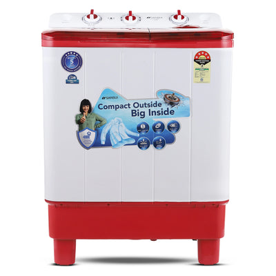 Sansui 7 kg 5 Star with Rust-Free Fiber Top, Air Dry and 6 Fins Agitator Semi Automatic Top Load Washing Machine Red  (JSC70S-BFR)