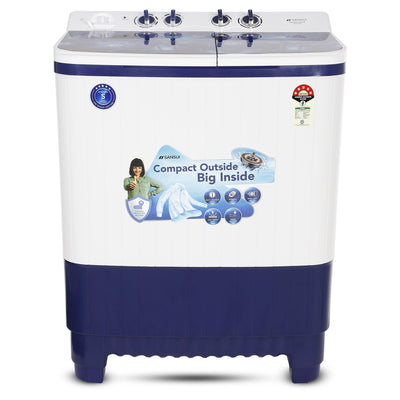 Sansui 10 kg 5 Star with Glass Top, Power Dry, Dual Waterfall, Soft Close and Dynamic Pulsator Semi-Automatic Top Load Washing Machine (JSP100S-CFGB)