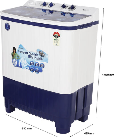 Sansui 10 kg 5 Star with Glass Top, Power Dry, Dual Waterfall, Soft Close and Dynamic Pulsator Semi-Automatic Top Load Washing Machine (JSP100S-CFGB)