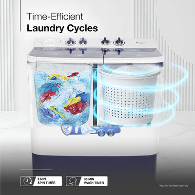 Sansui 10 kg 5 Star with Glass Top, Power Dry, Dual Waterfall, Soft Close and Dynamic Pulsator Semi-Automatic Top Load Washing Machine (JSP100S-CFGB)