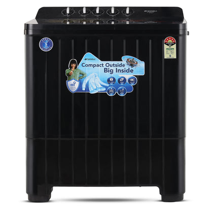 Sansui 14 kg 5 Star with Premium Glass Lid, Power Dry, Dual Waterfall and Dynamic Pulsator Semi Automatic Top Load Washing Machine (JSP140S-2024K)