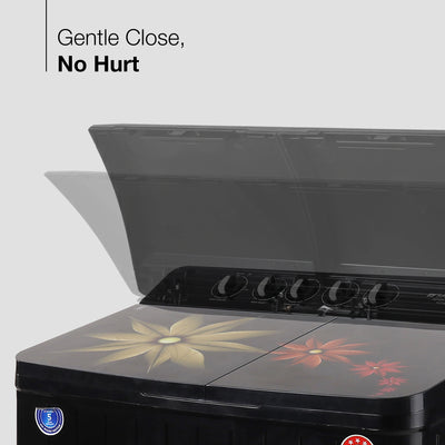 Sansui 14 kg 5 Star with Premium Glass Lid, Power Dry, Dual Waterfall and Dynamic Pulsator Semi Automatic Top Load Washing Machine (JSP140S-2024K)