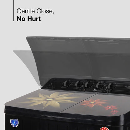 Sansui 14 kg 5 Star with Premium Glass Lid, Power Dry, Dual Waterfall and Dynamic Pulsator Semi Automatic Top Load Washing Machine (JSP140S-2024K)