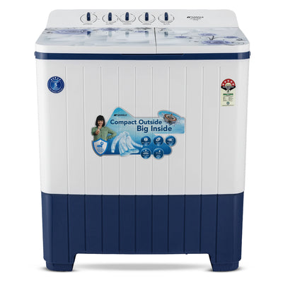 Sansui 14 kg 5 Star with Premium Glass Lid, Power Dry, Dual Waterfall and Dynamic Pulsator Semi Automatic Top Load Washing Machine (JSP140S-2024N)