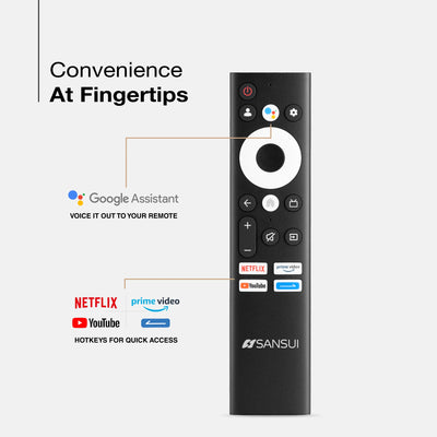 Sansui 80 cm (32) Google Smart TV With QLED Display, HDR10, In Built Sound Bar, Dolby Audio &  A+ Panel