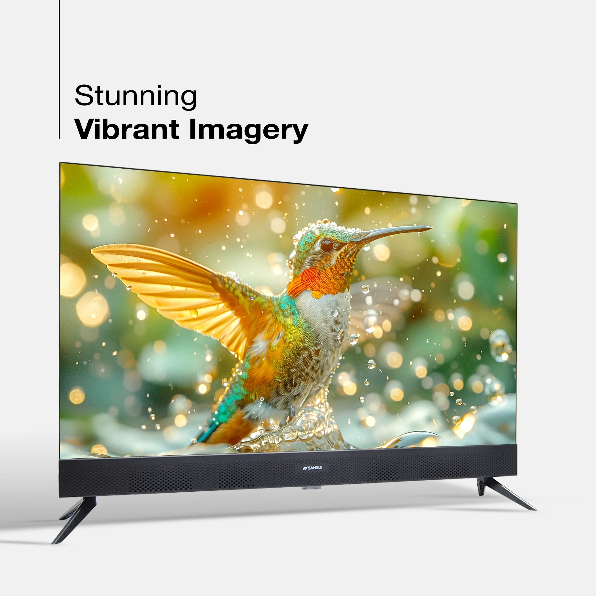Sansui 80 cm (32) Google Smart TV With QLED Display, HDR10, In Built Sound Bar, Dolby Audio &  A+ Panel