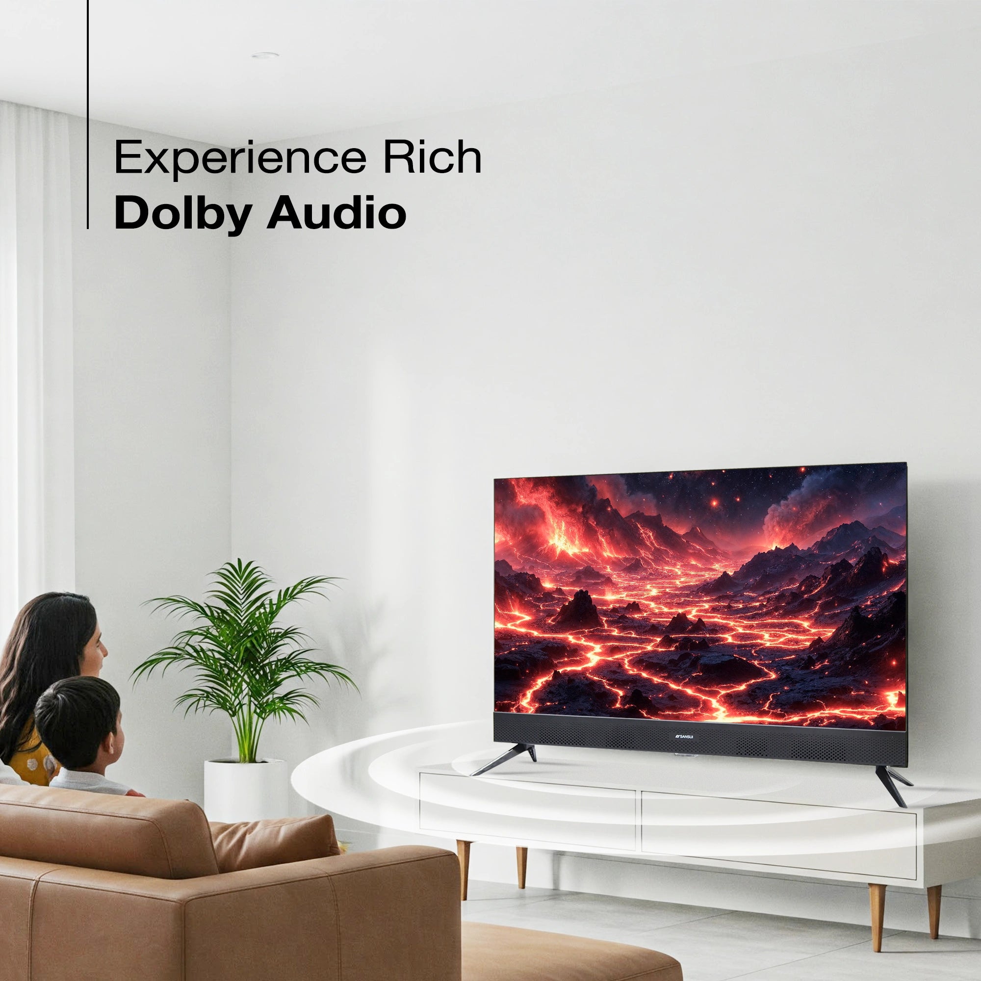 Sansui 80 cm (32) Google Smart TV With QLED Display, HDR10, In Built Sound Bar, Dolby Audio &  A+ Panel