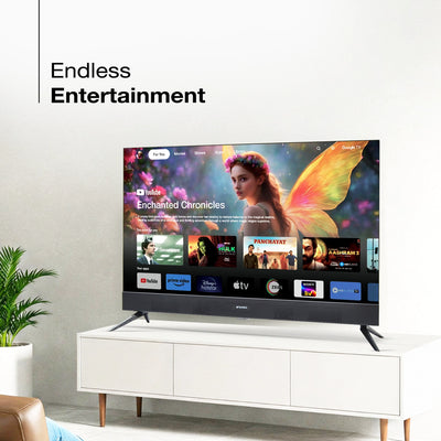 Sansui 80 cm (32) Google Smart TV With QLED Display, HDR10, In Built Sound Bar, Dolby Audio &  A+ Panel