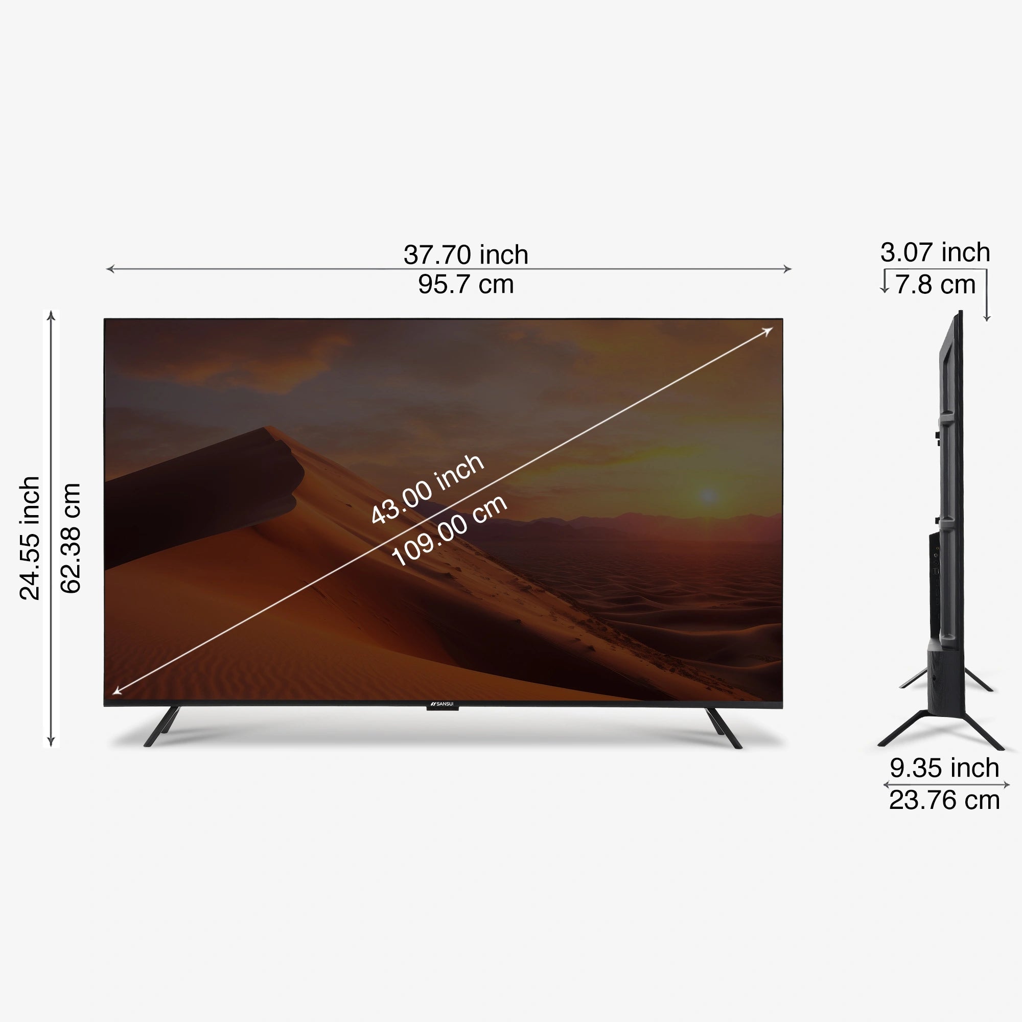 Sansui 109 cm (43) Google TV QLED (4K), HDR10+, HSR 120 Hz with Dolby Vision, Dolby Atmos & 30W Box Speaker