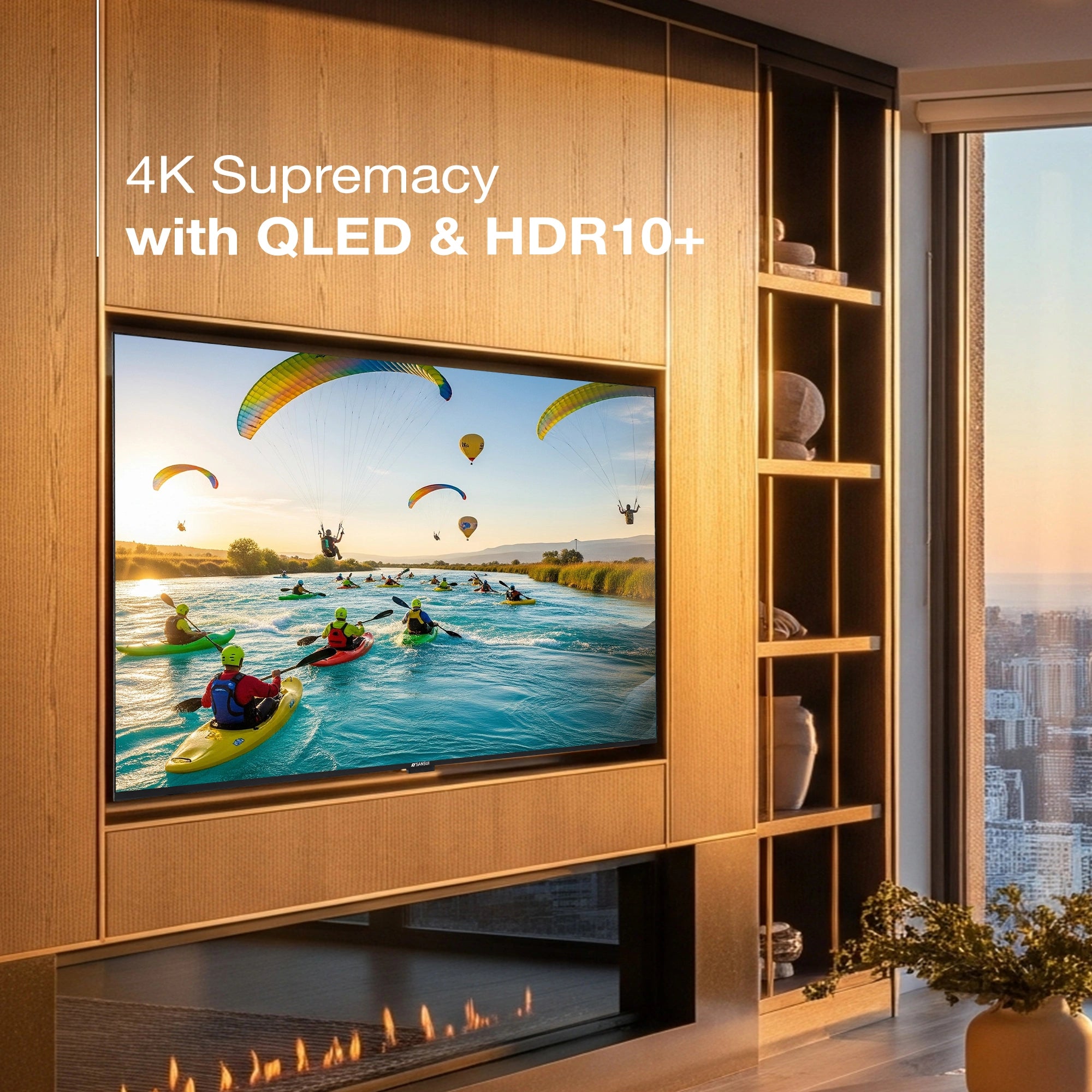 Sansui 109 cm (43) Google TV QLED (4K), HDR10+, HSR 120 Hz with Dolby Vision, Dolby Atmos & 30W Box Speaker