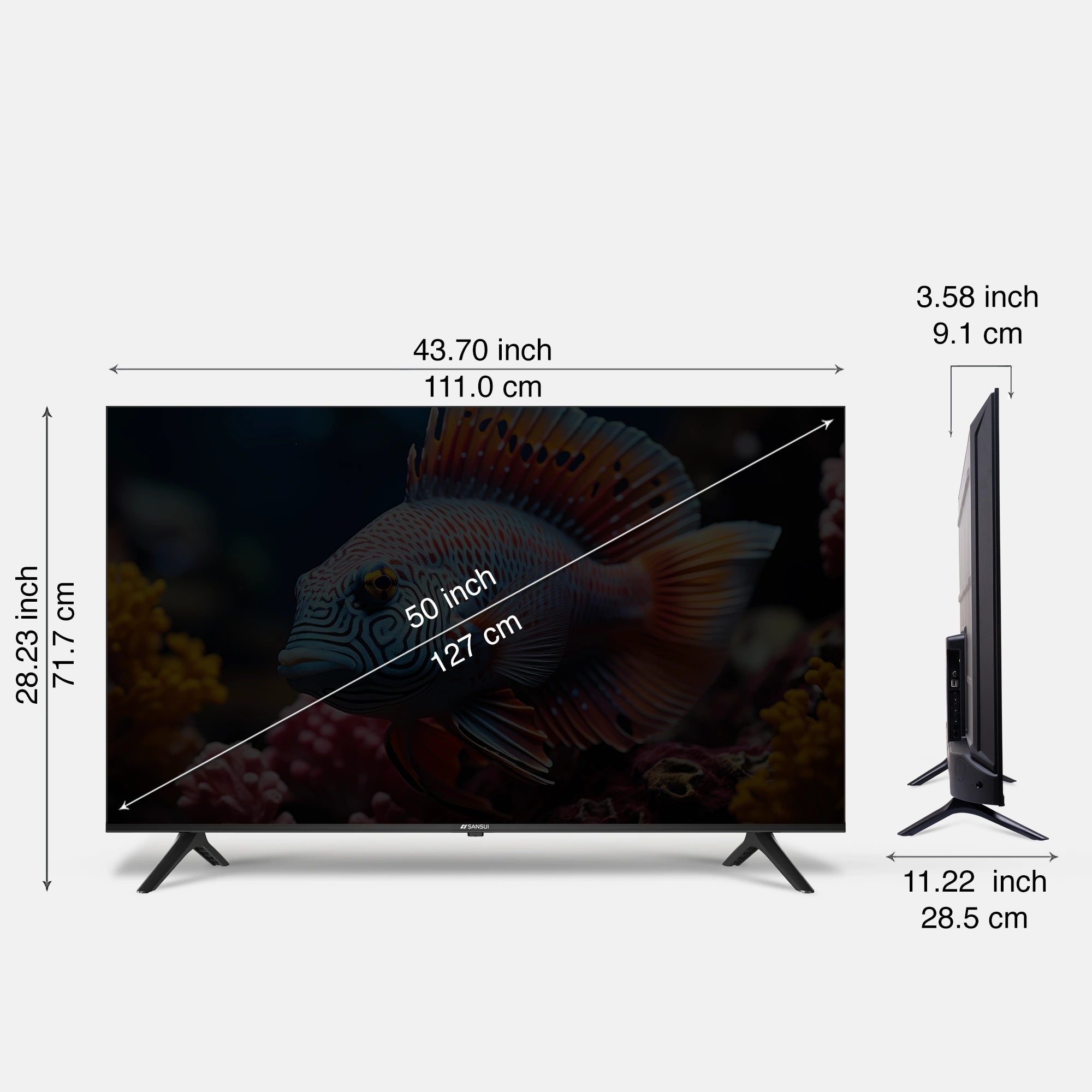 Sansui 127cm (50) UHD Google TV with HDR10, Dolby Audio, Surround Sound, Google Assistant & Zen Panel