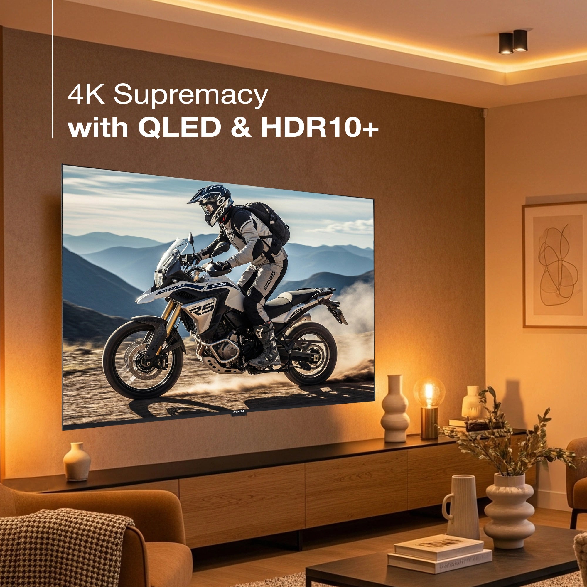 Sansui 127 cm (50) Google TV QLED (4K), HDR10+, HSR 120 Hz with Dolby Vision, Dolby Atmos & 30W Box Speaker