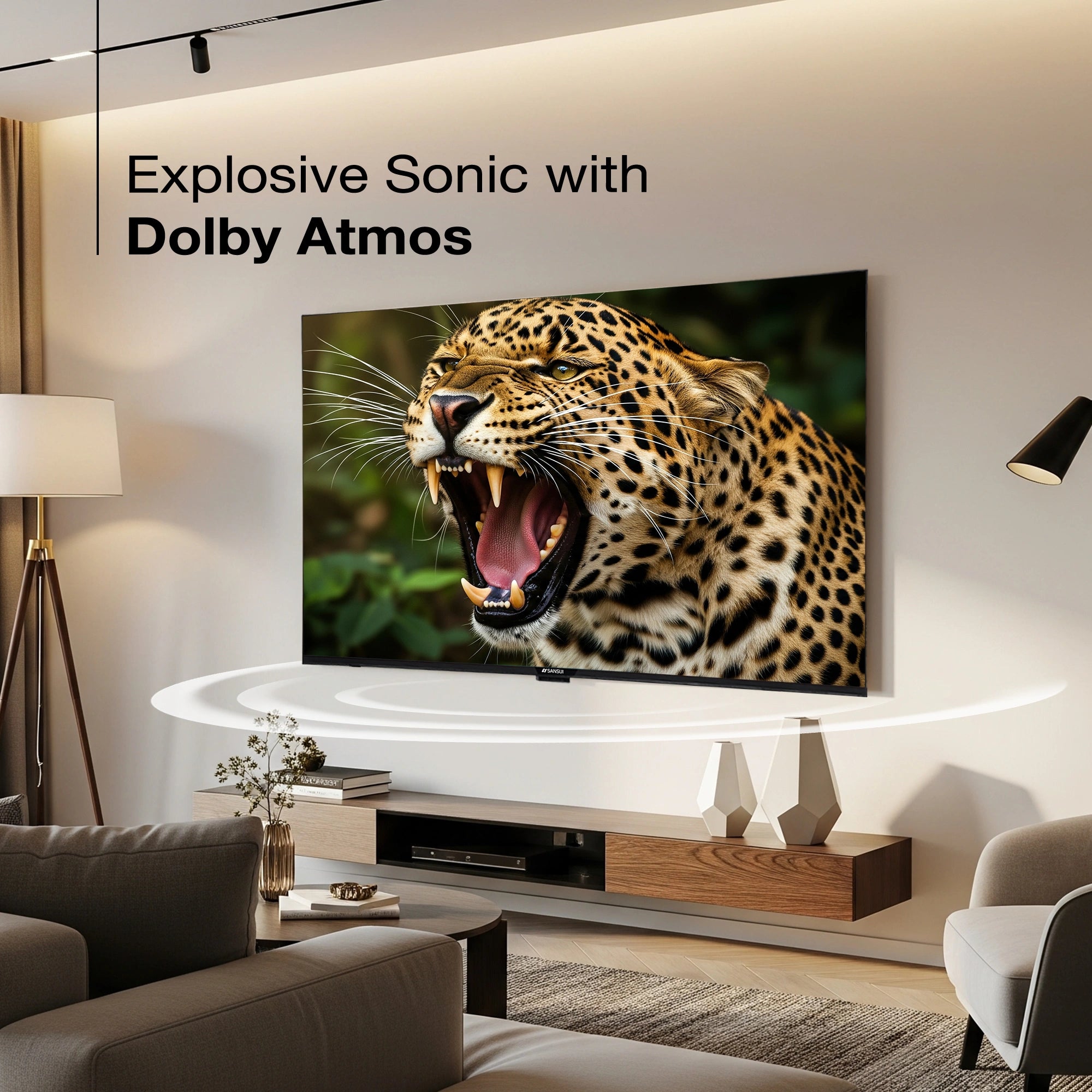 Sansui 127 cm (50) Google TV QLED (4K), HDR10+, HSR 120 Hz with Dolby Vision, Dolby Atmos & 30W Box Speaker